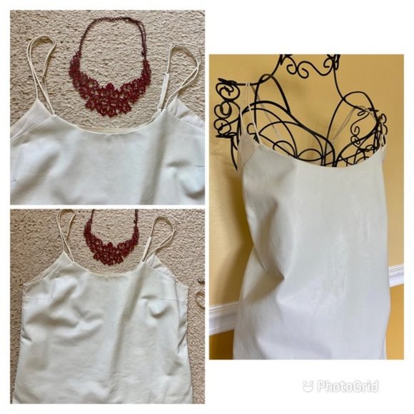 Vince leather and silk spaghetti straps top - Picture 6 of 15